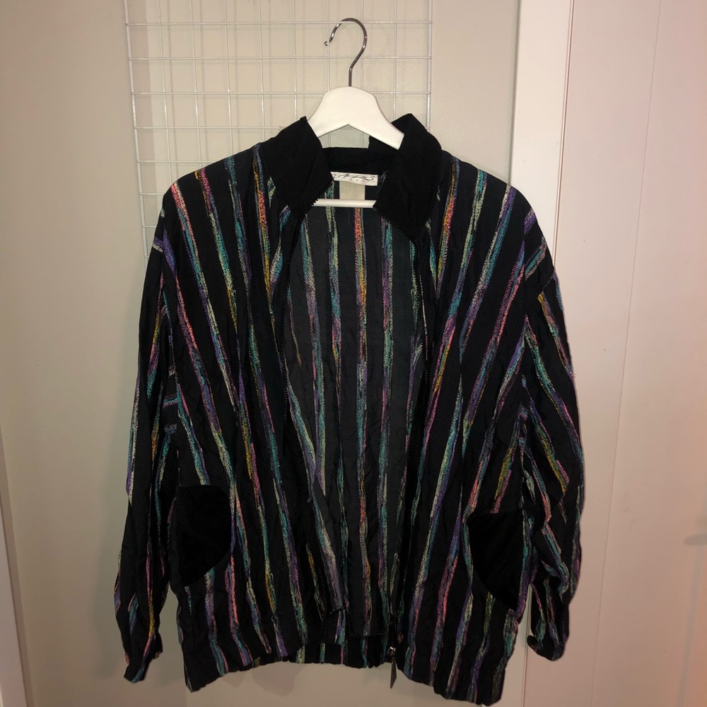 Striped Funky Bomber/Windbreaker 80’s Jacket